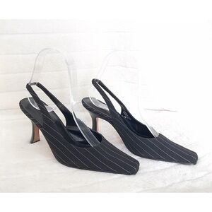 KAREN SCOTT Sz 6 MASON Pinstriped Slingback Heels